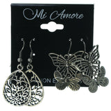 Butterfly Multiple-Earrings Silver-Tone Color  #3552