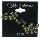 Butterfly Elephant Bumble Bee Multiple-Earrings Gold-Tone Color  #3545