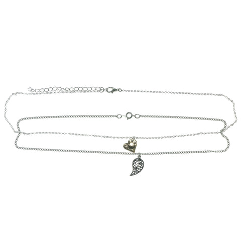 Silver-Tone & Gold-Tone Colored Metal Multiple-Necklaces #3559