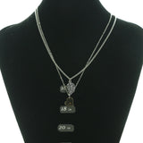 Silver-Tone & Gold-Tone Colored Metal Multiple-Necklaces #3559