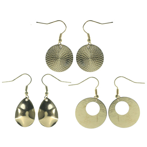 Gold-Tone Metal Multiple-Earrings #3533
