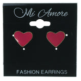 Bow Heart Me & You Multiple-Earrings Pink & Black Colored #3524
