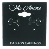 Bow Heart Me & You Multiple-Earrings Pink & Black Colored #3524