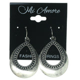Flowers Leaf Love Multiple-Earrings With Crystal Accents Silver-Tone & Orange Colored #3762