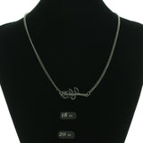 Adjustable Length Leaf Necklace-Earrings Set Silver-Tone Color  #3752