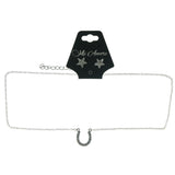 Adjustable Length Lucky Horseshoe Star Necklace-Earrings Set With Crystal Accents Silver-Tone Color #3759