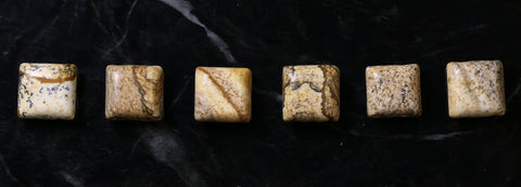 10X10mm Gemstone Spacer Picture Jasper GRS06