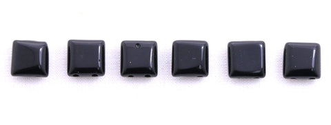 10X10mm Gemstone Spacer Black Stone Grs09