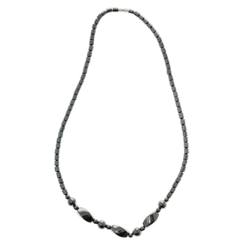 Conservative Hematite-Necklace With Bead Accents  Gray Color #4145