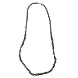 Conservative Hematite-Necklace With Bead Accents  Gray Color #4142