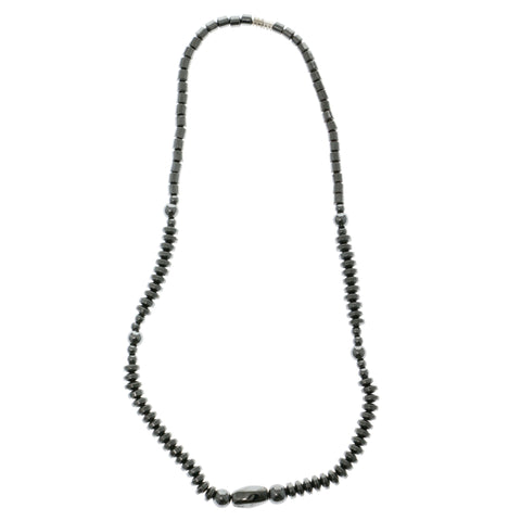 Conservative Hematite-Necklace With Bead Accents  Gray Color #4142