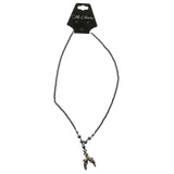 Dolphins Hematite-Pendant-Necklace With Bead Accents Silver-Tone & Gray Colored #4152
