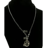 Dolphins Hematite-Pendant-Necklace With Bead Accents Silver-Tone & Gray Colored #4151