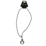 Dolphins Smiley Face Hematite-Pendant-Necklace With Bead Accents Silver-Tone & Gray Colored #4149