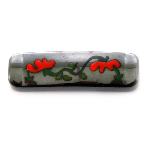 Magnetic Hematite Id Bars Red Flower Idb06