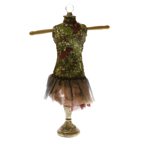 Interchangable Head Piece Victorian-Jewelry-Display-Doll Green & Multi Colored #JH16L