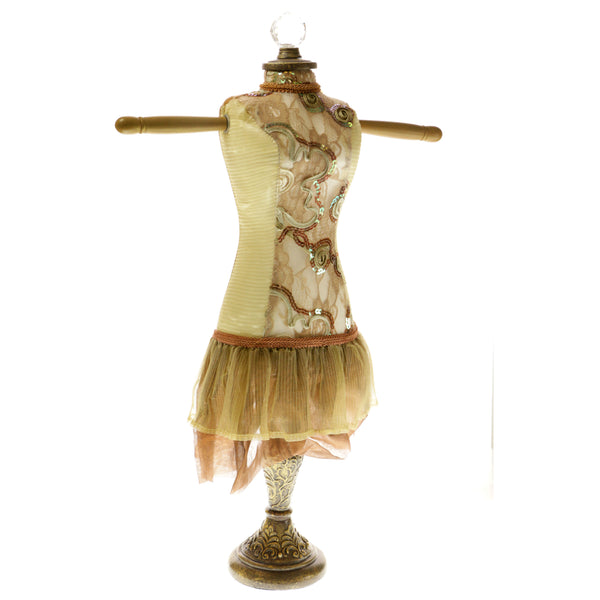 Interchangable Head Piece Victorian-Jewelry-Display-Doll With Colorful Accents  White Color #JH19L