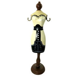 White & Multi Colored Wooden Wooden-Display-Doll #JH30M