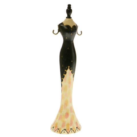 Black & Multi Colored Wooden Wooden-Display-Doll #JH31M
