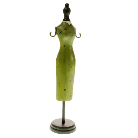 Green & Multi Colored Wooden Wooden-Display-Doll #JH32M