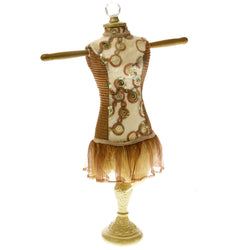Interchangable Head Piece Victorian-Jewelry-Display-Doll Brown & Multi Colored #JH4L
