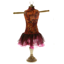 Interchangable Head Piece Victorian-Jewelry-Display-Doll Orange & Multi Colored #JH7L