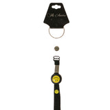 Smiley Face Lanyard-Keychain Black & Yellow Colored #32