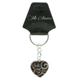 Heart Best Mom Split-Ring-Keychain Silver-Tone & Purple Colored #016