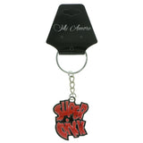 Super Chick Split-Ring-Keychain Pink & Black Colored #035