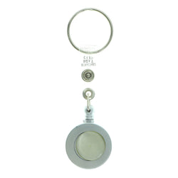 Retractable Split-Ring-Keychain Gray & Silver-Tone Colored #039