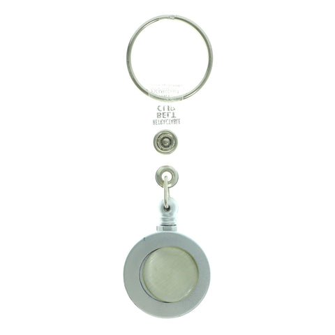 Retractable Split-Ring-Keychain Gray & Silver-Tone Colored #039