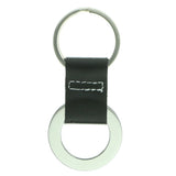 Silver-Tone & Black Colored Metal Split-Ring-Keychain #054