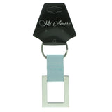Silver-Tone & Blue Colored Metal Split-Ring-Keychain #055