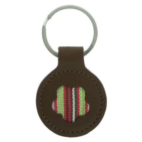 Flower Split-Ring-Keychain Brown & Multi Colored #061