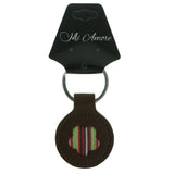 Flower Split-Ring-Keychain Brown & Multi Colored #061