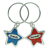 Friends Forever Stars Set Of Two Split-Ring-Keychain Silver-Tone & Multi Colored #087