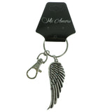 Angel Wing Split-Ring-Keychain With Crystal Accents  Silver-Tone Color #099