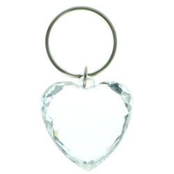 Heart Split-Ring-Keychain With Faceted Accents  Clear Color #103