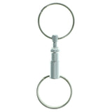 Double Sided Detachable Split-Ring-Keychain Silver-Tone Color  #107