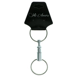 Double Sided Detachable Split-Ring-Keychain Silver-Tone Color  #107