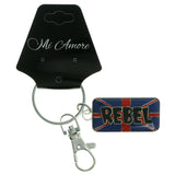 Rebel Split-Ring-Keychain Blue & Red Colored #110