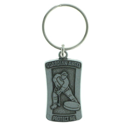 Inspirational Hockey Split-Ring-Keychain Silver-Tone Color  #126