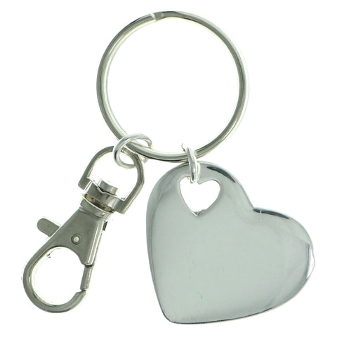 Heart Split-Ring-Keychain Silver-Tone Color  #127
