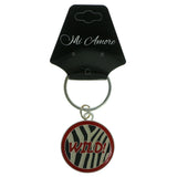 WILD! Zebra Print Split-Ring-Keychain Red & Black Colored #132