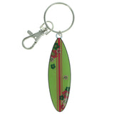 Surf Board Split-Ring-Keychain Green & Pink Colored #134