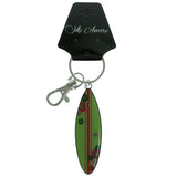 Surf Board Split-Ring-Keychain Green & Pink Colored #134