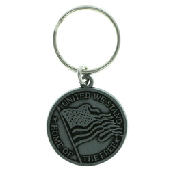 Patriotic Flag Split-Ring-Keychain Silver-Tone Color  #137