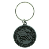 Patriotic Flag Split-Ring-Keychain Silver-Tone Color  #137