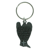 Inspirational Angel Cross Religious-Keychain Silver-Tone Color  #143