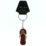 Flip Flop Flower Split-Ring-Keychain With Crystal Accents Pink & Peach Colored #168
